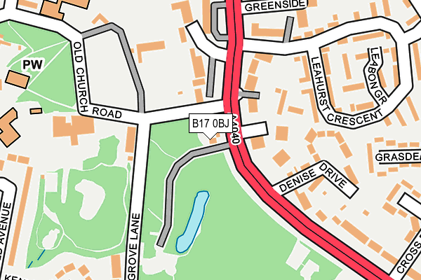 B17 0BJ map - OS OpenMap – Local (Ordnance Survey)