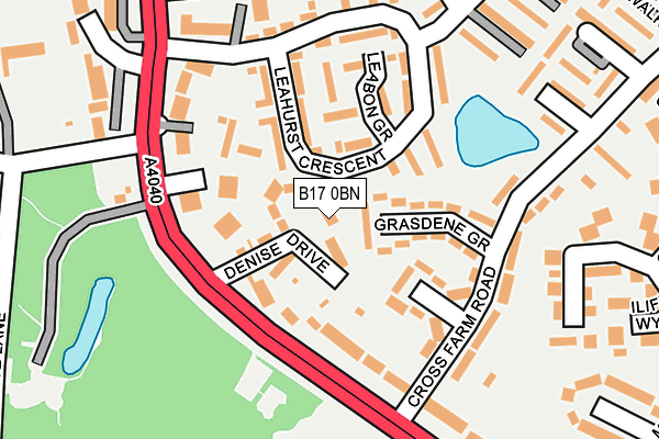 B17 0BN map - OS OpenMap – Local (Ordnance Survey)