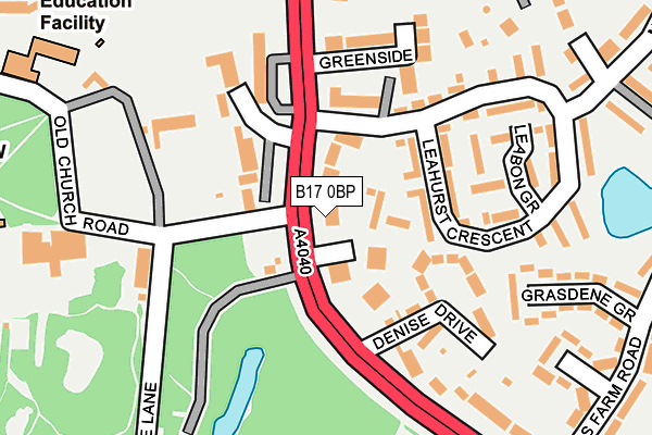 B17 0BP map - OS OpenMap – Local (Ordnance Survey)