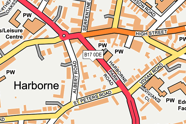 B17 0DE map - OS OpenMap – Local (Ordnance Survey)