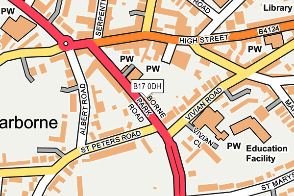 B17 0DH map - OS OpenMap – Local (Ordnance Survey)