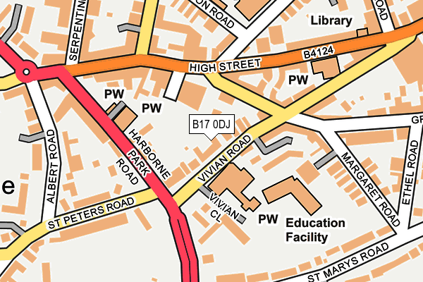 B17 0DJ map - OS OpenMap – Local (Ordnance Survey)