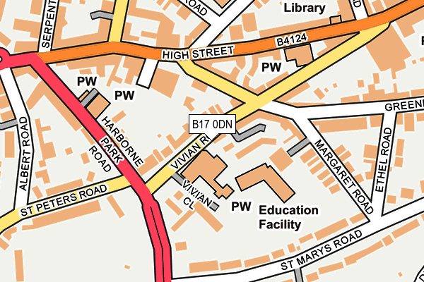 B17 0DN map - OS OpenMap – Local (Ordnance Survey)
