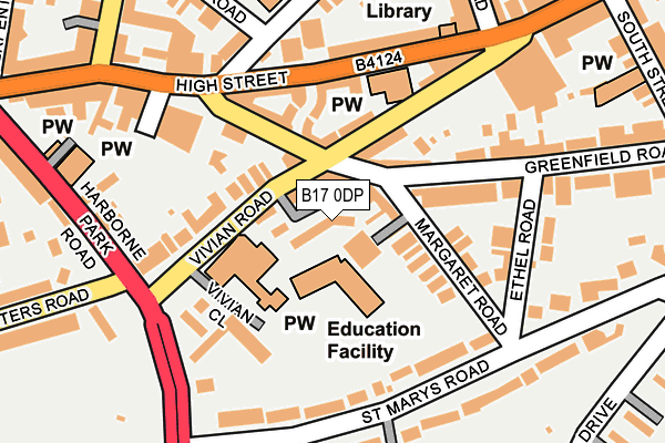 B17 0DP map - OS OpenMap – Local (Ordnance Survey)