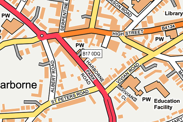 B17 0DQ map - OS OpenMap – Local (Ordnance Survey)