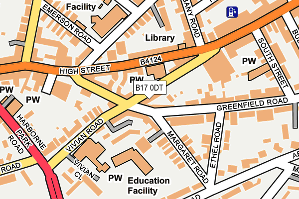 B17 0DT map - OS OpenMap – Local (Ordnance Survey)
