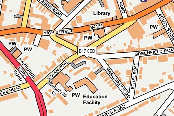 B17 0ED map - OS OpenMap – Local (Ordnance Survey)
