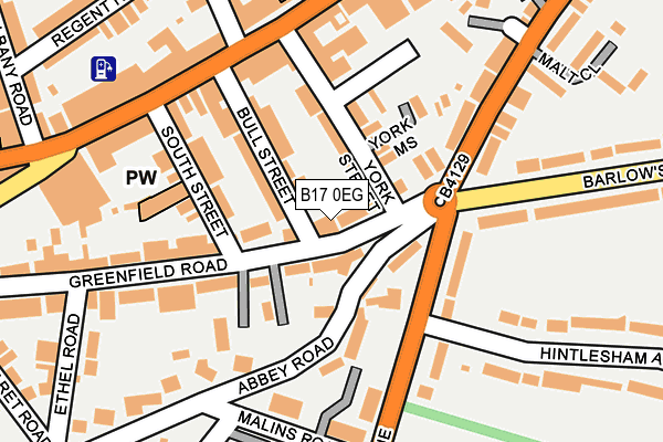 B17 0EG map - OS OpenMap – Local (Ordnance Survey)