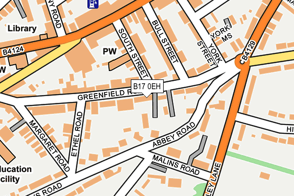 B17 0EH map - OS OpenMap – Local (Ordnance Survey)