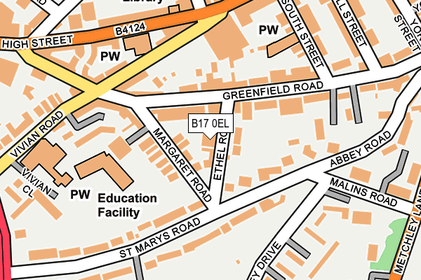 B17 0EL map - OS OpenMap – Local (Ordnance Survey)