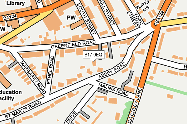 B17 0EQ map - OS OpenMap – Local (Ordnance Survey)