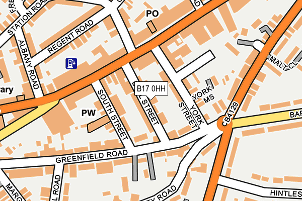 B17 0HH map - OS OpenMap – Local (Ordnance Survey)