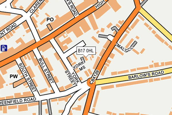 B17 0HL map - OS OpenMap – Local (Ordnance Survey)