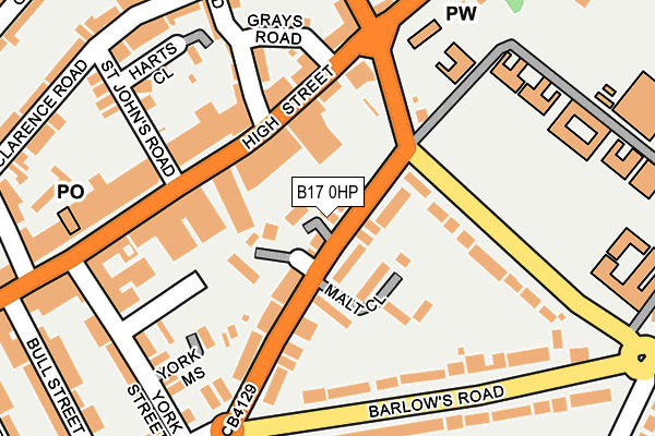B17 0HP map - OS OpenMap – Local (Ordnance Survey)