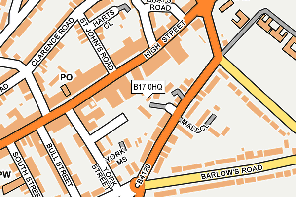 B17 0HQ map - OS OpenMap – Local (Ordnance Survey)