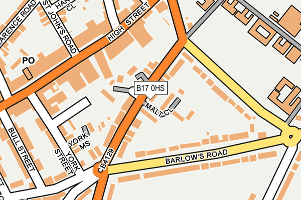 B17 0HS map - OS OpenMap – Local (Ordnance Survey)