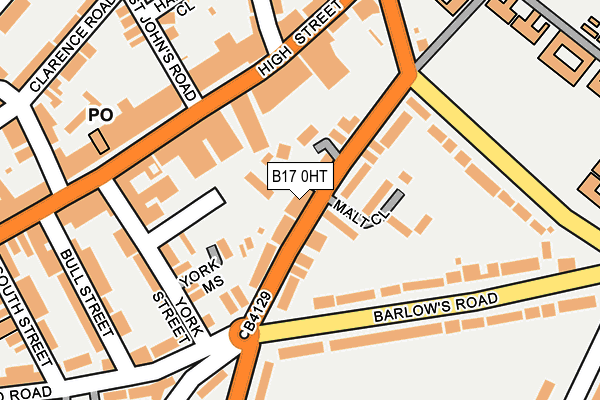 B17 0HT map - OS OpenMap – Local (Ordnance Survey)