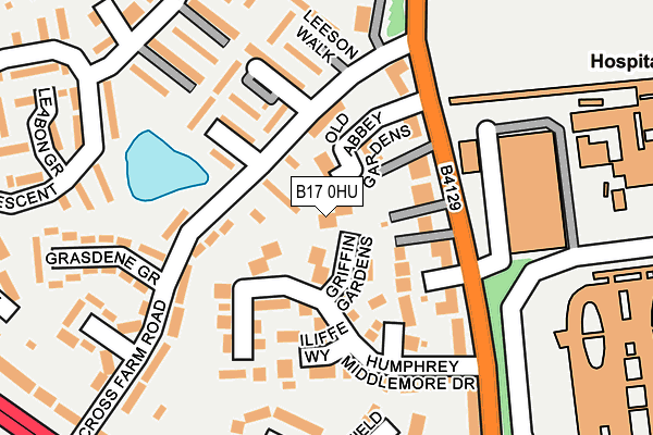 B17 0HU map - OS OpenMap – Local (Ordnance Survey)