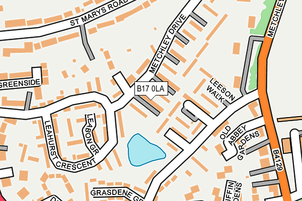 B17 0LA map - OS OpenMap – Local (Ordnance Survey)