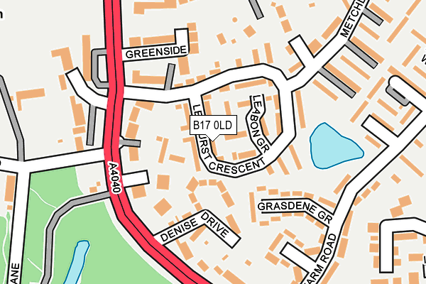 B17 0LD map - OS OpenMap – Local (Ordnance Survey)