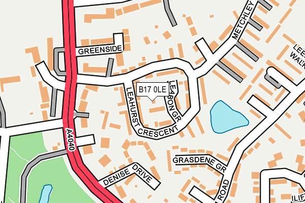B17 0LE map - OS OpenMap – Local (Ordnance Survey)