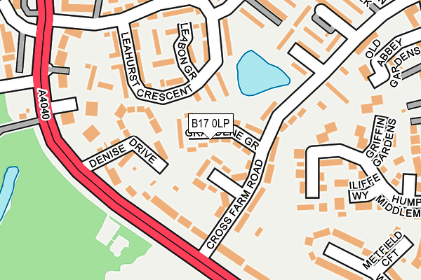 B17 0LP map - OS OpenMap – Local (Ordnance Survey)