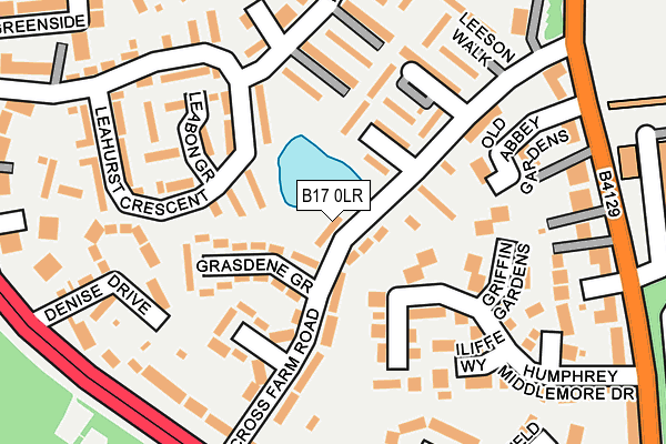 B17 0LR map - OS OpenMap – Local (Ordnance Survey)
