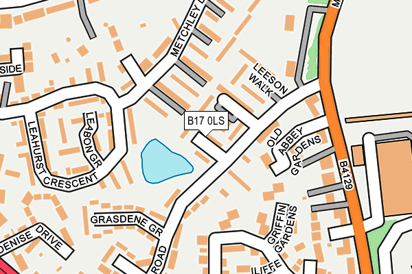 B17 0LS map - OS OpenMap – Local (Ordnance Survey)