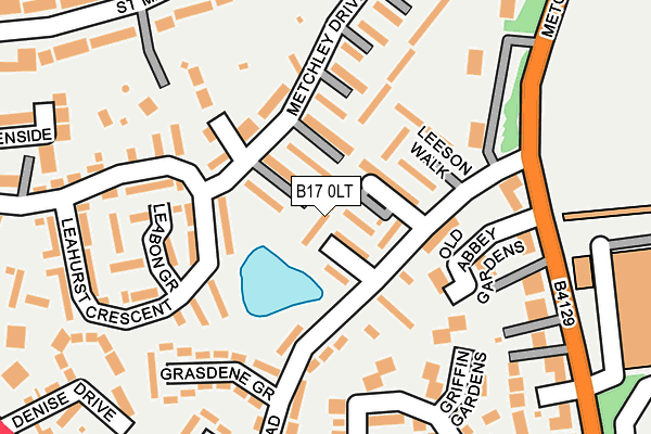 B17 0LT map - OS OpenMap – Local (Ordnance Survey)
