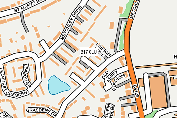 B17 0LU map - OS OpenMap – Local (Ordnance Survey)