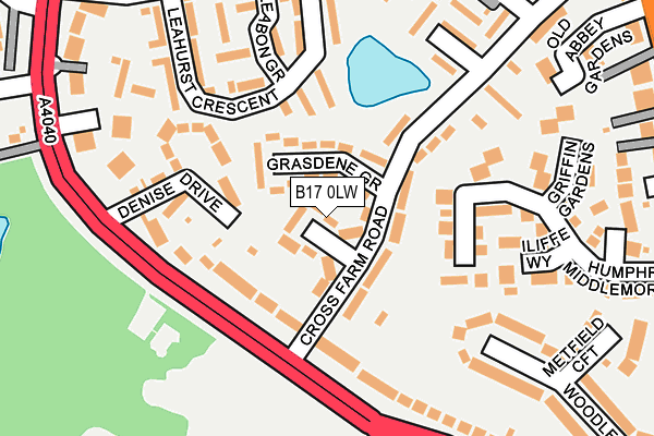 B17 0LW map - OS OpenMap – Local (Ordnance Survey)