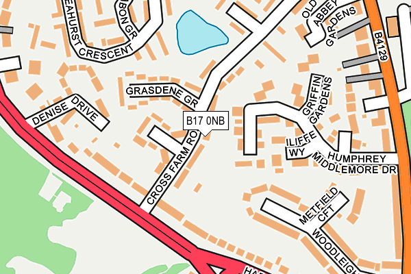 B17 0NB map - OS OpenMap – Local (Ordnance Survey)