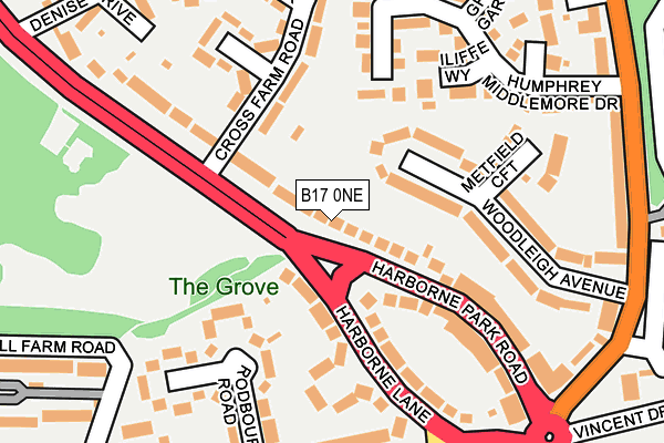B17 0NE map - OS OpenMap – Local (Ordnance Survey)