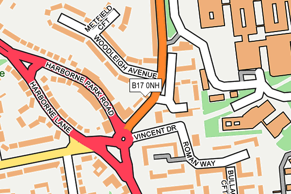 B17 0NH map - OS OpenMap – Local (Ordnance Survey)