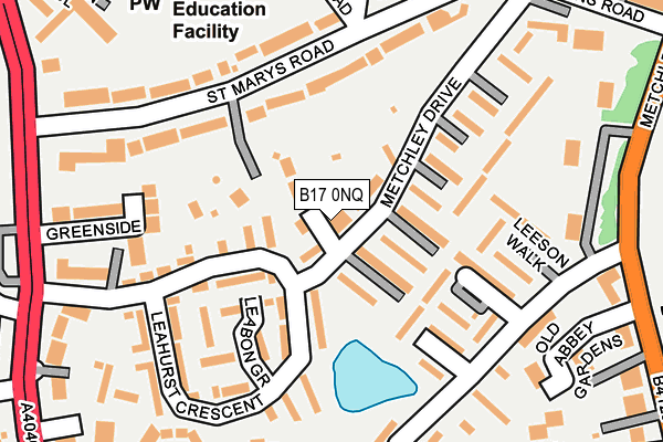 B17 0NQ map - OS OpenMap – Local (Ordnance Survey)