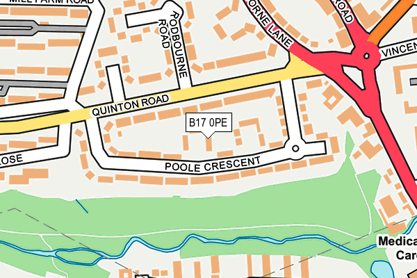 B17 0PE map - OS OpenMap – Local (Ordnance Survey)