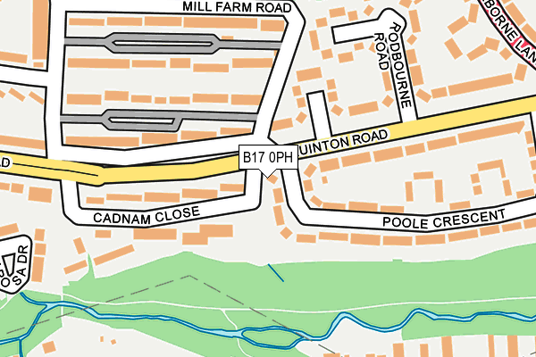 B17 0PH map - OS OpenMap – Local (Ordnance Survey)