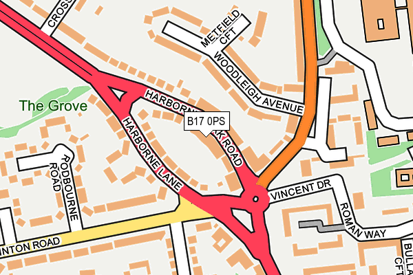 B17 0PS map - OS OpenMap – Local (Ordnance Survey)