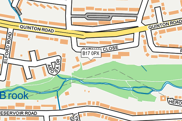 B17 0PX map - OS OpenMap – Local (Ordnance Survey)