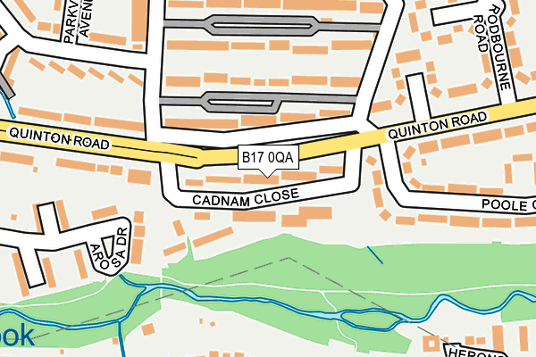 B17 0QA map - OS OpenMap – Local (Ordnance Survey)