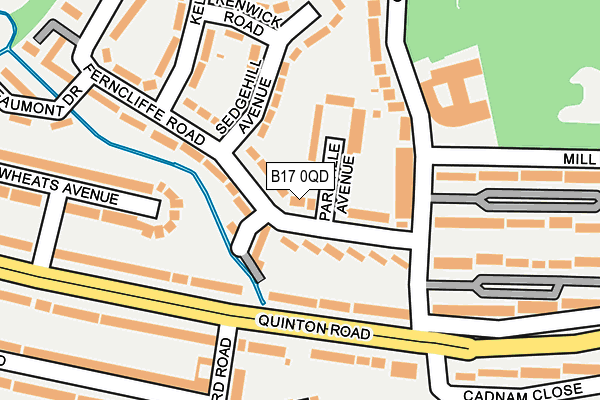 B17 0QD map - OS OpenMap – Local (Ordnance Survey)