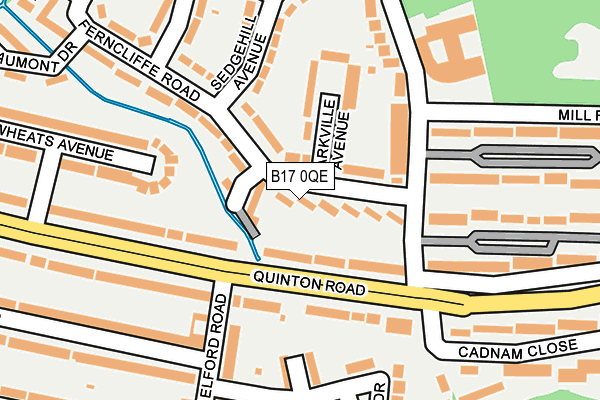 B17 0QE map - OS OpenMap – Local (Ordnance Survey)