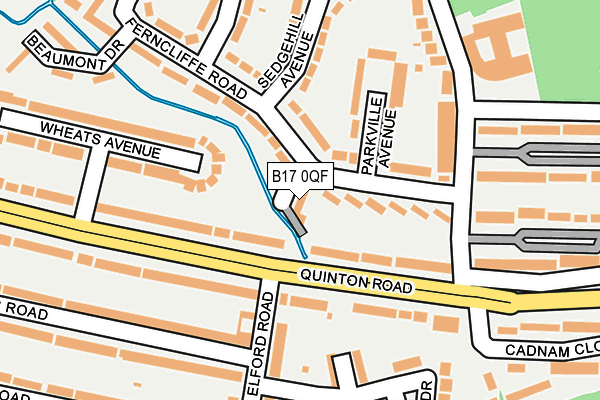 B17 0QF map - OS OpenMap – Local (Ordnance Survey)