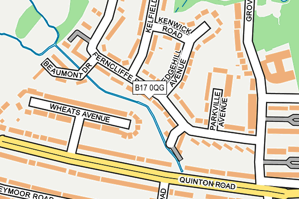 B17 0QG map - OS OpenMap – Local (Ordnance Survey)