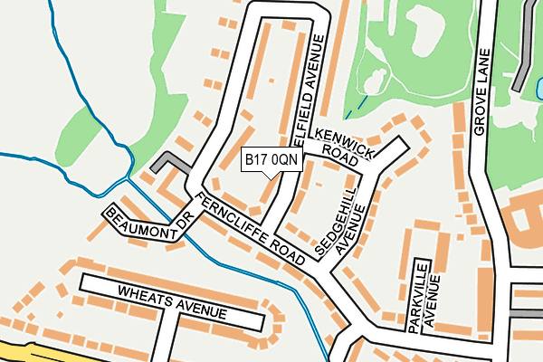 B17 0QN map - OS OpenMap – Local (Ordnance Survey)