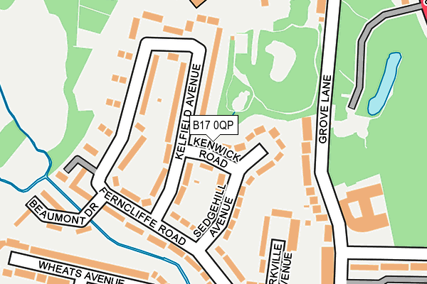 B17 0QP map - OS OpenMap – Local (Ordnance Survey)