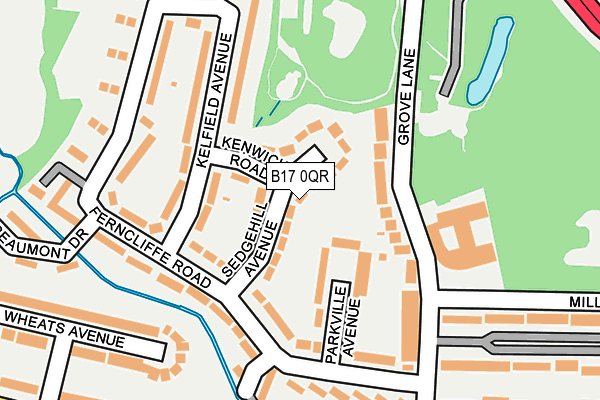 B17 0QR map - OS OpenMap – Local (Ordnance Survey)
