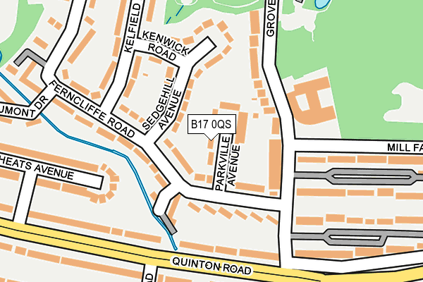 B17 0QS map - OS OpenMap – Local (Ordnance Survey)