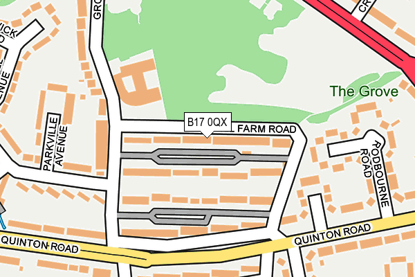 B17 0QX map - OS OpenMap – Local (Ordnance Survey)