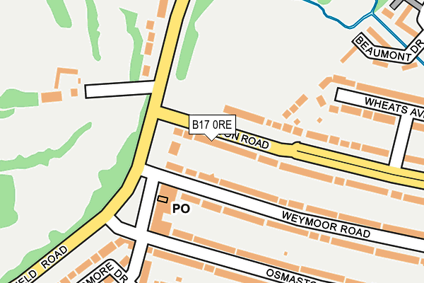 B17 0RE map - OS OpenMap – Local (Ordnance Survey)